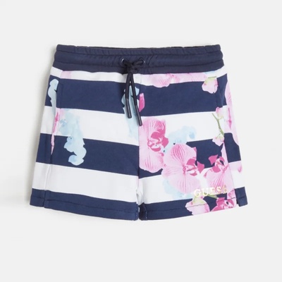 Guess Къси памучни спортни панталонки райе с цветя за момиче Guess