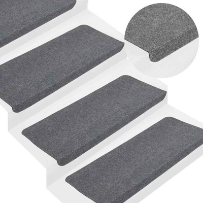 vidaXL Самозалепващи стелки за стълби, 30 бр, сиво, 65x24, 5x3, 5 см (B.V.)