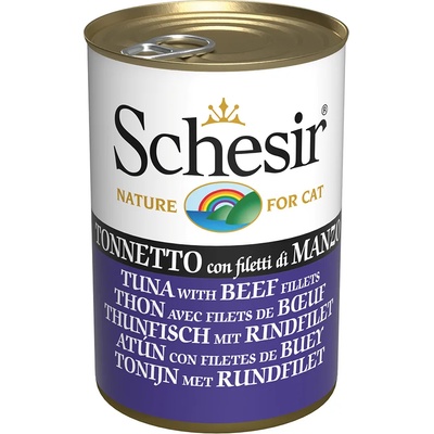 Schesir 6х140г Schesir, консервирана храна за котки - риба тон с говеждо филе