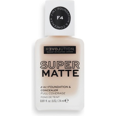 Revolution Relove Super Matte 2 in 1 Foundation & Concealer make-up F4 24 ml