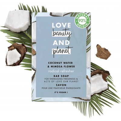 Love Beauty & Planet tuhé mydlo s kokosovou vodou a kvety mimózy Radical Refresher (Bar Soap) 100 g