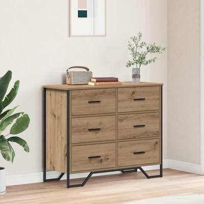vidaXL Плика с чекмедже със съхранение 2 pcs Дъб 91 x 35, 5 x 74, 5 см (3365604)