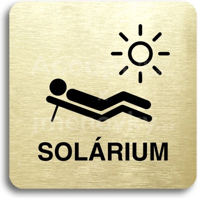 ACCEPT Piktogram solárium V - zlatá tabulka - černý tisk bez rámečku