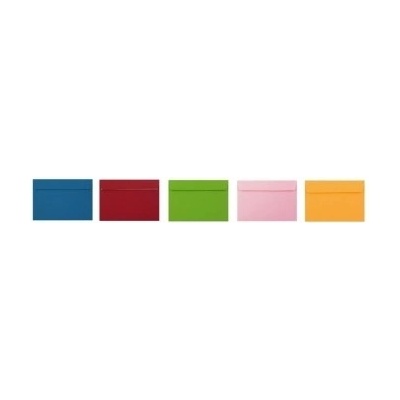 Obálka farebná C6 120g,114x162mm s pásikom,mix (bal=5ks)