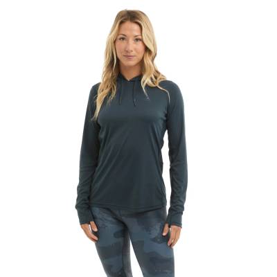 Дамска UV блуза с дълъг ръкав и качулка UPF 50+ PELAGIC Ws VAPORTEK Hooded Solid Dark Navy