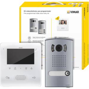 Vimar 7558/E Еднофамилен видеодомофонен комплект Due Fili Plus, 4, 3'' hands-free цветен дисплей (7558/E)