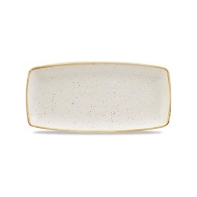 CHURCHILL Stonecast Barley White Bílý obdélný servírovací talíř ručně zdobený 29,5 cm x 15 cm