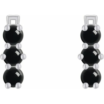 Eppi Strieborné náušnice s čiernými ónyxmi Loewy E37991