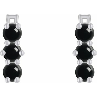 Eppi Strieborné náušnice s čiernými ónyxmi Loewy E37991