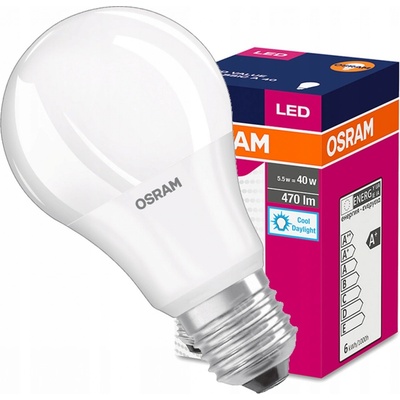 Osram LED VALUE CL A FR 40 6W/865 E27 6500K studená biela