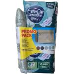 EVERYDAY Дамски превръзки Sensitive with Cotton Normal Ultra Plus 18 бр. + Подарък Несесер