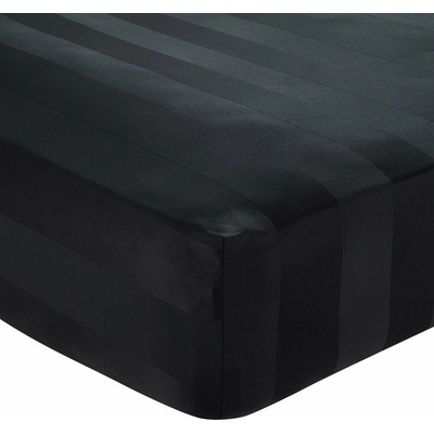 Catherine Lansfield So Soft Satin Stripe prostěradlo černé 150x200