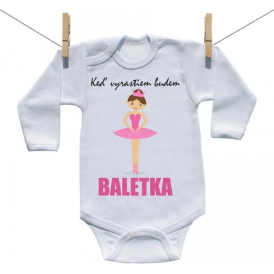 Boodyy Body s dlhým rukávom Keď vyrastiem budem baletka