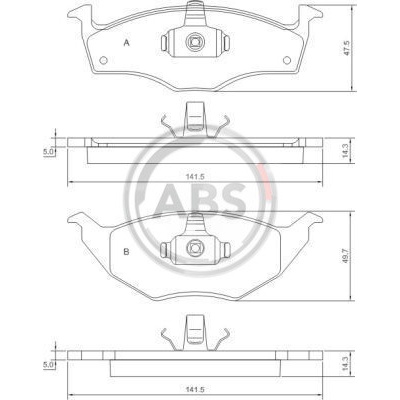 A.B.S. Sada brzdových platničiek kotúčovej brzdy 37238