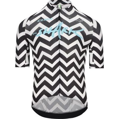 Q36.5 Мъжка фланелка с къс ръкав за колоездене Q36.5 Gregarius Clima Nibali Shark Jersey Cycling jersey - White (056-3875-0115)