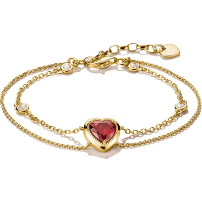 THOMAS SABO náramok Two-Row Red Heart A2222-414-10