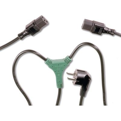 PremiumCord Kabel síťový 230V, Y-kabel přívodní M-2x F kpspy