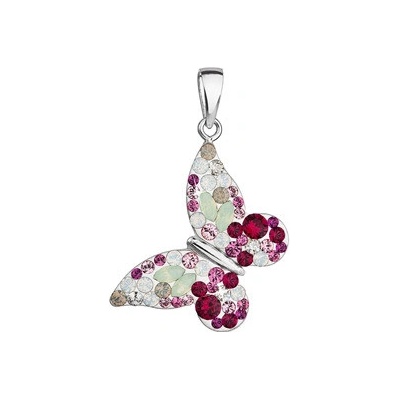 Evolution Group Stříbrný přívěšek motýlek s krystaly Crystals from Swarovski® Sweet love 34192.3