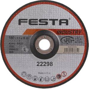FESTA Шлайфовъчен диск INDUSTRY за метал 180x6.5x22.2 мм 22298.03 (22298.03)