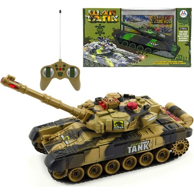 TEDDIES Tank RC T-80 plast 25cm s dobíjecím packem USB+adaptér na baterie 2 druhy 2,4 GHz v krabici