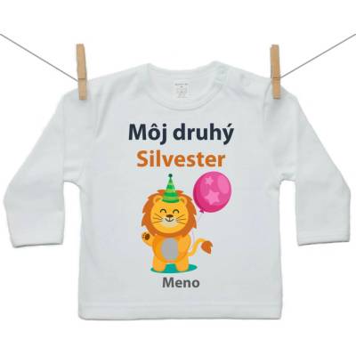 Boodyy tričko s dlhým rukávom Môj druhý Silvester s levíkom