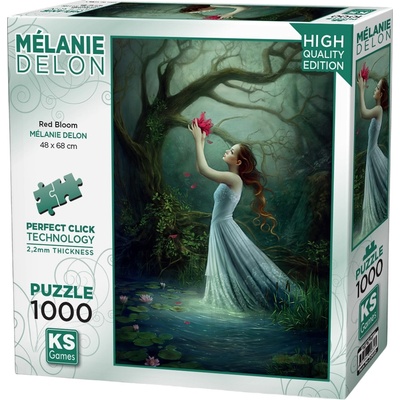 KS Games Пъзел KS Games от 1000 части - Червено цвете (20682)
