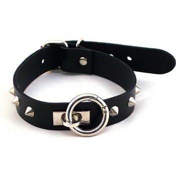 Rouge Garments O-Ring Thin Studded Collar Black