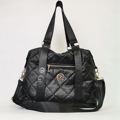 Grosso Športovo-elegantná kabelka na rameno GS-85-black GLITTER