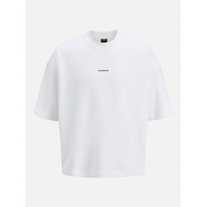 JACK & JONES Риза с къс ръкав Jack and Jones Men's Print Back Short Sleeve Crew Sweatshirt - Bright White