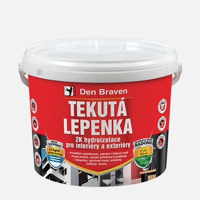 Tekutá lepenka 2K hydroizolace Den Braven, kbelík 7 kg, šedá