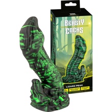 Beasty Cocks Lizard Peak jašteričí dildo zeleno-čierne