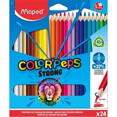 Maped Комплект цветни моливи, триъгълни, MAPED "ColorPeps Strong", 24 различни цвята 862724 (862724)