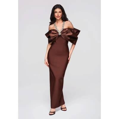 Edoti Evening dress LA-OM-DL hnedá