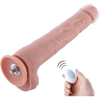 HiSmith HSA69 Extra-Length Silicone Vibrating Dildo KlicLok 11.8" Skin