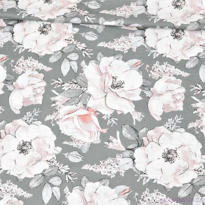 Bavlnená látka 32, vzor kvetiny, metráž 160 cm