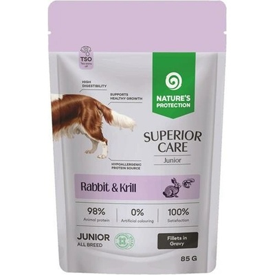 Natures Protection Superior care dog junior GF rabbit & krill 85 g