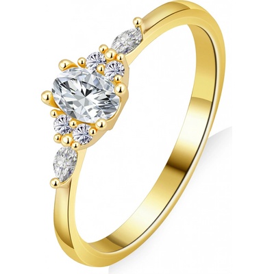 Olivie Stříbrný prsten MOISSANITE GOLD 9840