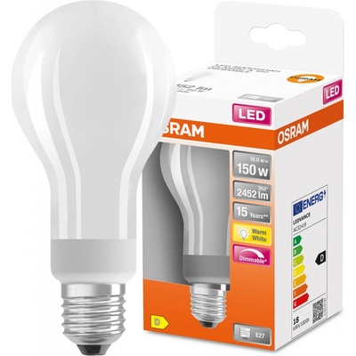 Osram LED žiarovka E27 A60 18W 150W 2452lm 2700K Warm 330° Filament Stmievateľná SUPER STAR