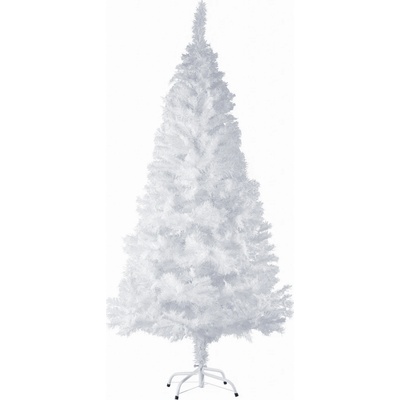 Tectake 402821 Umelý vianočný stromček biely s kovovým stojanom 180 cm