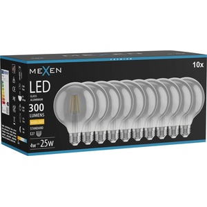 Mexen Vintis 10x крушка с нажежаема жичка LED E27, G95, 4W, Топла - 2700K, 300 lm, дим (L157-E27-0427-70x10)