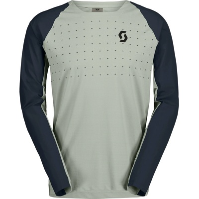 Scott Мъжка фланелка с дълъг ръкав за колоездене Scott Tee Trail Vertic Pro L/S Cycling jersey - Spray Grey / Dark Blue - размер XL (056-3348-0515)