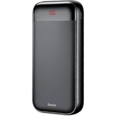 Baseus Mini Cu Power Bank 20000mAh - външна батерия с USB и USB-C изходи за зареждане на мобилни устройства (черен)