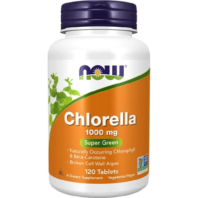 NOW NOW Chlorella 1000mg, 120 Tablets