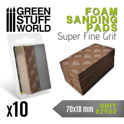Green Stuff World Foam Sanding Pads 2500 grit 10pcs/ Penové brúsne podložky 2500 10 ks