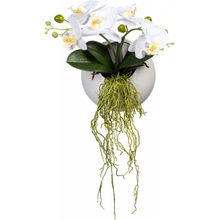 Gasper Umělá orchidej v závěsné váze, 25 cm, bílá