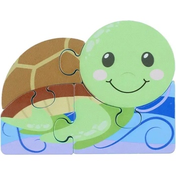 Orange Tree Toys Дървен пъзел Orange Tree Toys - Костенурка, 4 части (OTT06531)