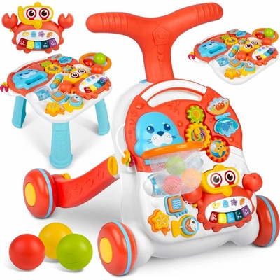 Ricokids Vzdělávací kočárek 2 v 1 bílý a červený