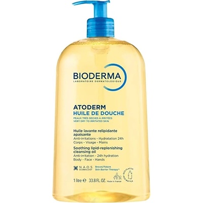 BIODERMA Atoderm Soothing Lipid Replenishing Cleansing Oil Shower Oil мазен душ гел за тяло, лице и ръце за суха, много суха и раздразнена кожа унисекс 1000 мл