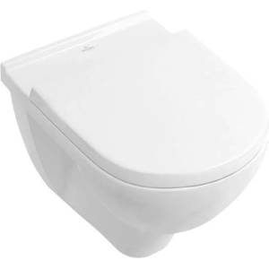 Villeroy & Boch O. novo - Конзолна тоалетна чиния със седалка SoftClosing, DirectFlush, алпийско бяло 5660HR01 (5660HR01)