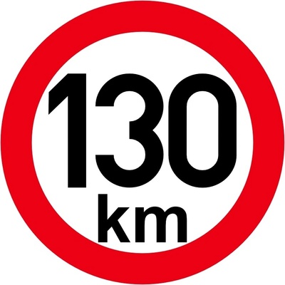 Obmedzenie rýchlosti 130 km retroreflexné pr. 150 mm (na prívesy)